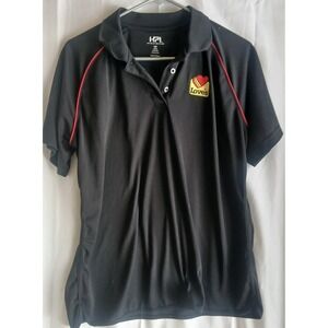 Loves Womens Black Work Polo Shirt Size Ladies Large
